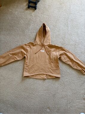 The North Face Women's Hoodie in Light Tan with White Logo